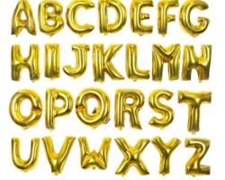 Globos letras Dorado